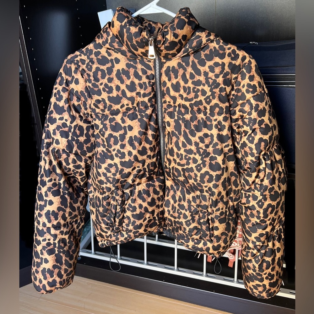 Leopard Print Puffer Coat